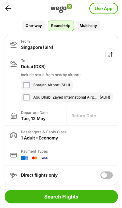 Wego.com Website (PWA/AMP)